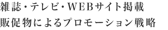 雑誌・テレビ・WEBサイト掲載・販促物によるプロモーション戦略